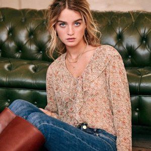 Sezane - Priscille Pink Floral Blouse